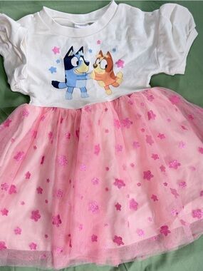 Bluey Girls 2T skirt dress with Pink Tulle